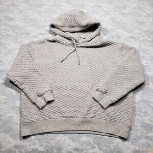 Zyia Active Sweatshirt Women s‎ Large Gray Pull Over Hoodie Embroidered Logo